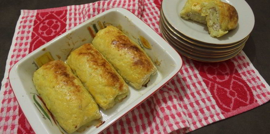 Рецепт картофельных рулетиков с куриным фаршем