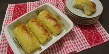 картофельные рулетики с куриным фаршем