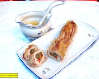 Куриный рулет в беконе