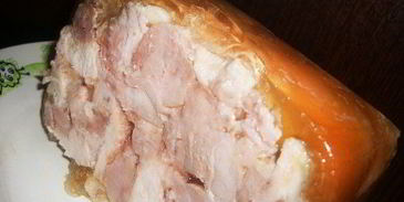 квадратный куриный рулет в пакете