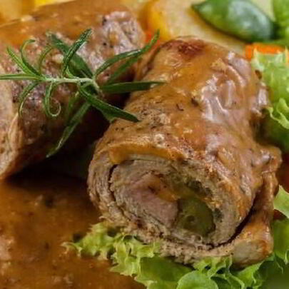 Нежные рулетики из телятины