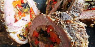 рулет из говядины с овощами в мультиварке