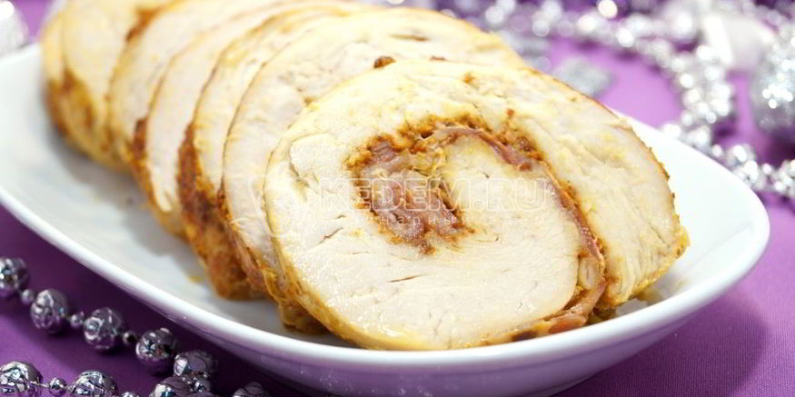 Рецепт рулета из индейки с беконом