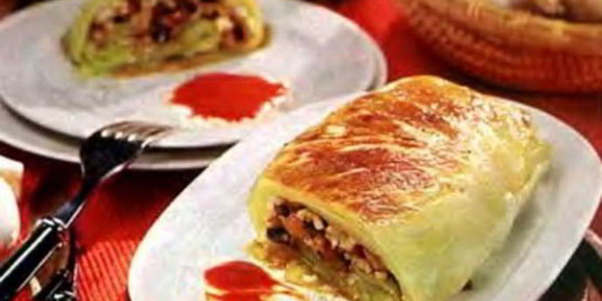 Рецепт рулета из капусты с начинкой