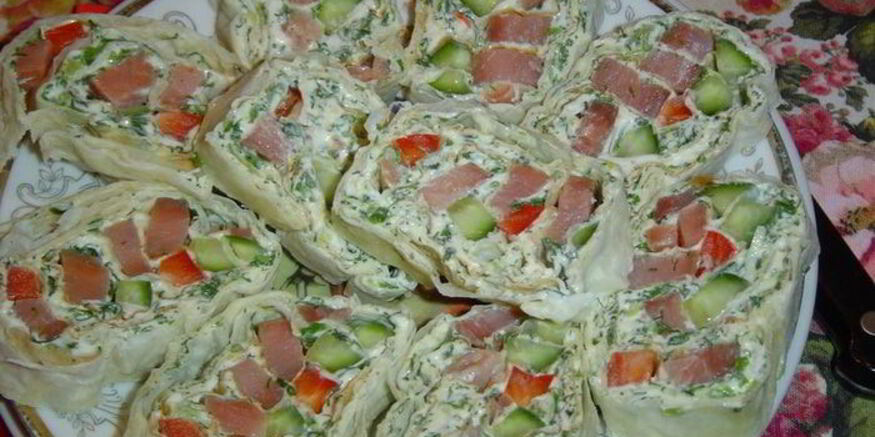 Рецепт рулета из лаваша с горбушей