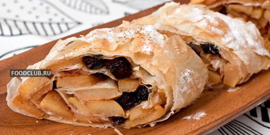 Рецепт рулета из теста фило с айвой