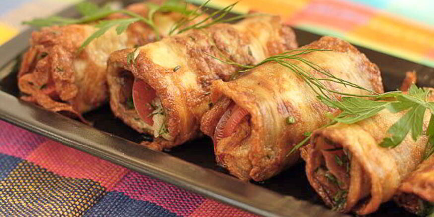 Рецепт рулетиков из баклажанов