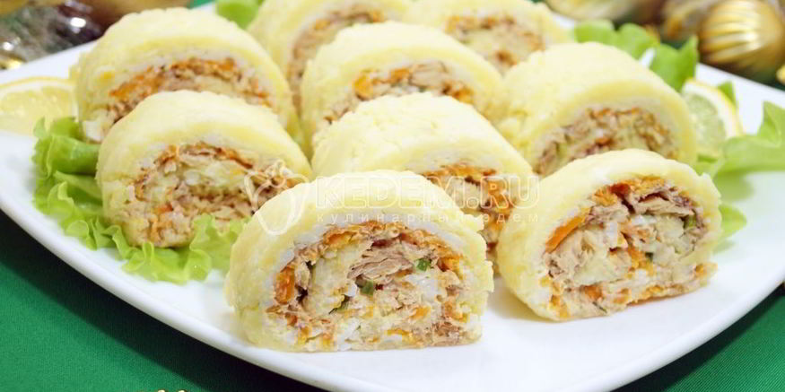 Рецепт салата-рулета карнавал