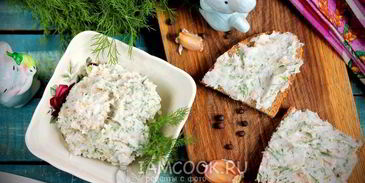 сало с чесноком и укропом