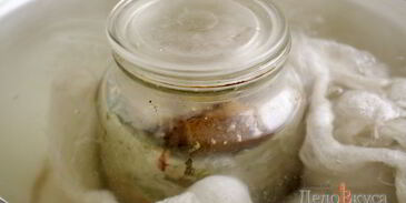 сало с чесноком на водяной бане в банке