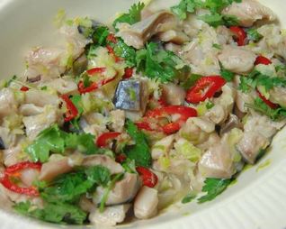 Севиче с зеленым салатом