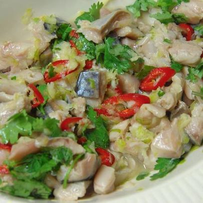 Севиче с зеленым салатом