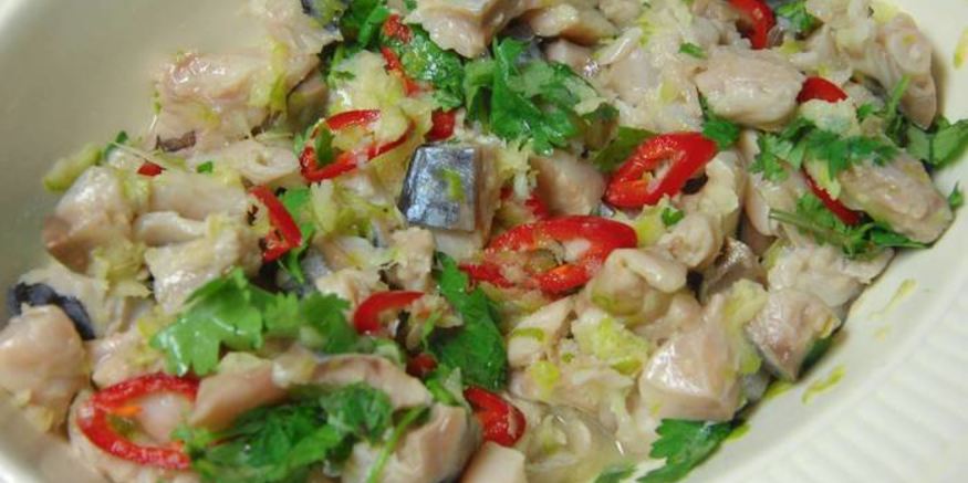 Рецепт севиче с зеленым салатом