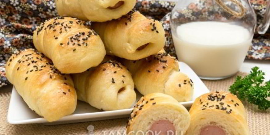 Рецепт сосисок в дрожжевом тесте