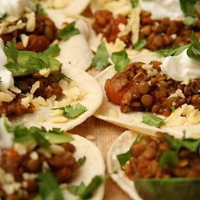 Такос с чечевицей