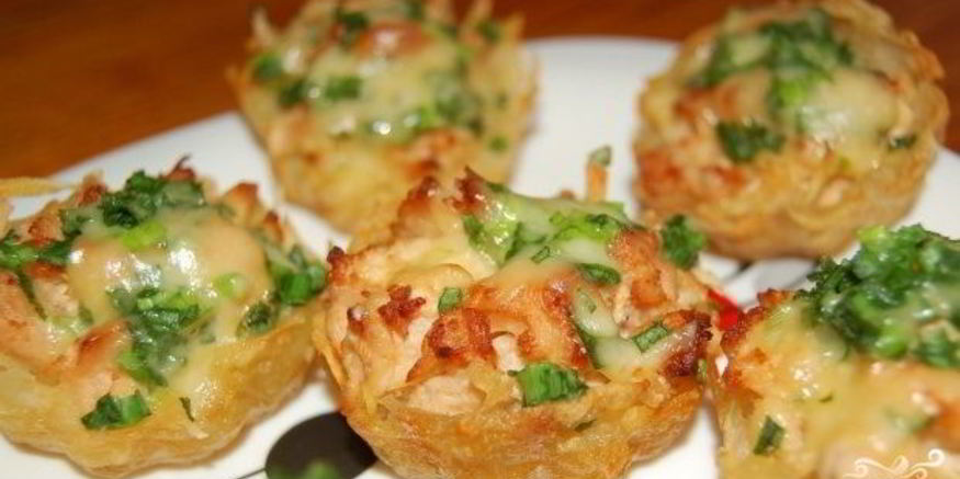 Рецепт картофельных тарталеток с начинкой