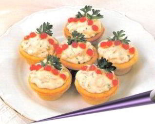 Мусс из лосося в готовых тарталетках