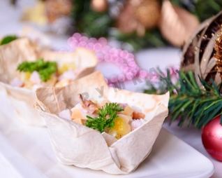 Праздничные тарталетки из лаваша