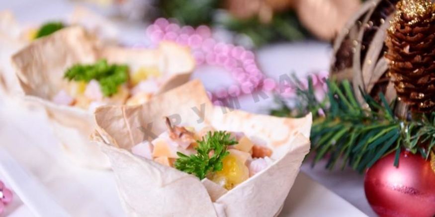 Рецепт праздничных тарталеток из лаваша