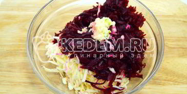 свекла с сыром в тарталетках