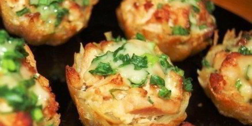 Рецепт тарталеток из картофеля под чесночным соусом