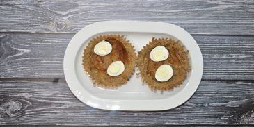 тарталетки из отрубей с салатом из семги