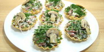 тарталетки с грибами праздничные