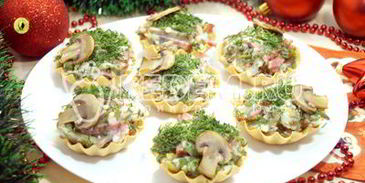 тарталетки с грибами праздничные