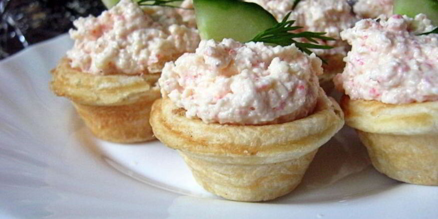 Рецепт тарталеток с крабовым паштетом
