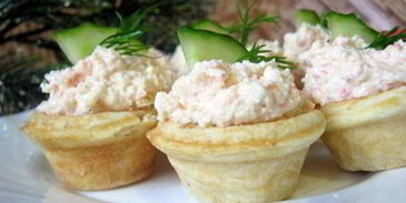 тарталетки с крабовым паштетом