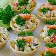 Рецепт Тарталеток с крабовыми палочками и сыром