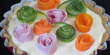 тарталетки с овощами и йогуртовой заливкой