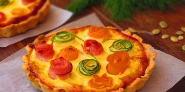 тарталетки с овощами и йогуртовой заливкой