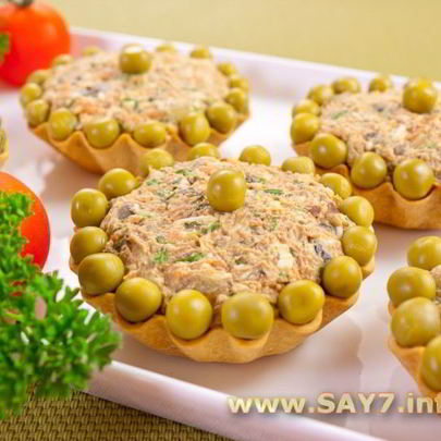 Тарталетки с салатом из куриной печени