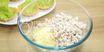 тарталетки с салатом мандариновый рай