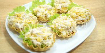 тарталетки с салатом мандариновый рай