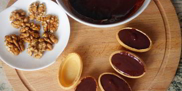 тарталетки с шоколадной начинкой