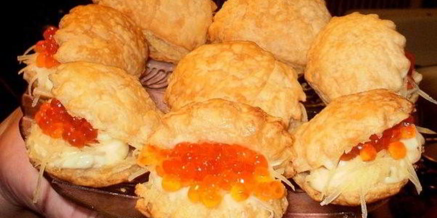 Рецепт тарталеток с сырной начинкой и икрой