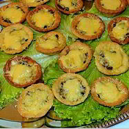 Рецепт Творожных тарталеток с грибами и сыром