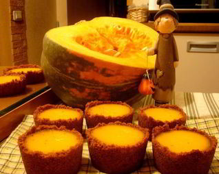 Тыквенные-имбирные тарталетки из домашнего печенья