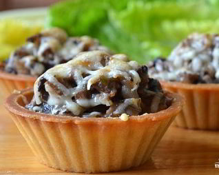 Закуска с грибами в тарталетках