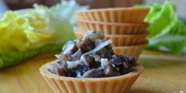 закуска с грибами в тарталетках