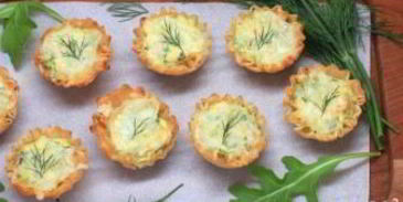 закуска в тарталетках с семгой