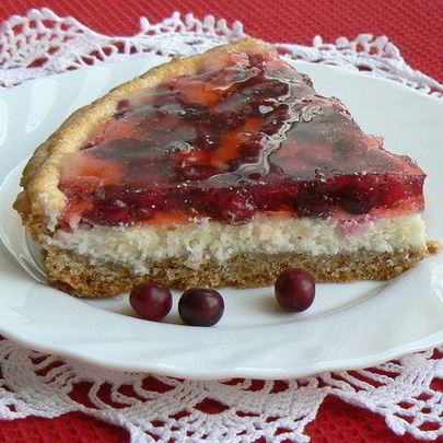 Клюквенный тарт с творожным сыром