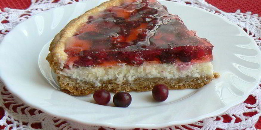 Рецепт клюквенного тарта с творожным сыром