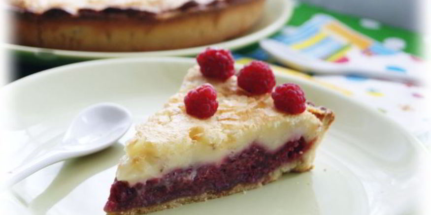 Рецепт малинового тарта со сливочной заливкой