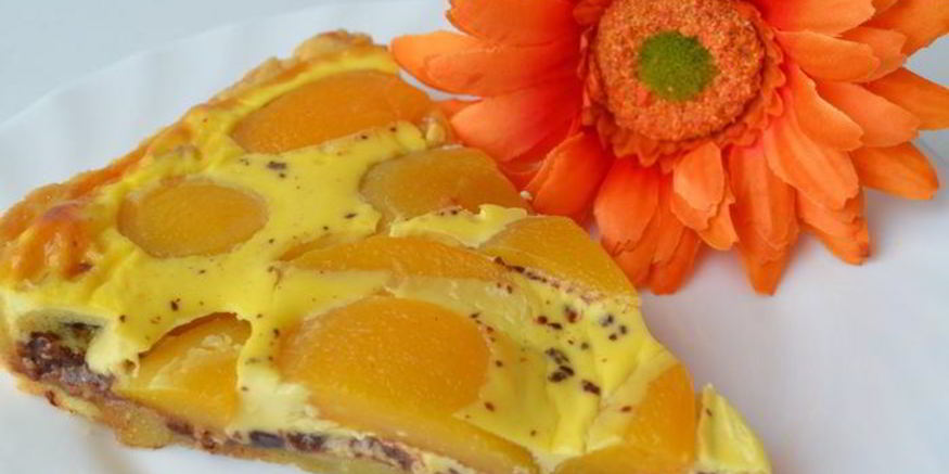 Рецепт шоколадна-персикового тарт