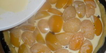 шоколадно-персиковый тарт