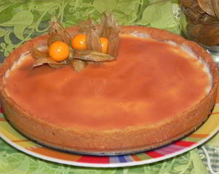 Снежный тарт с карамельным соусом