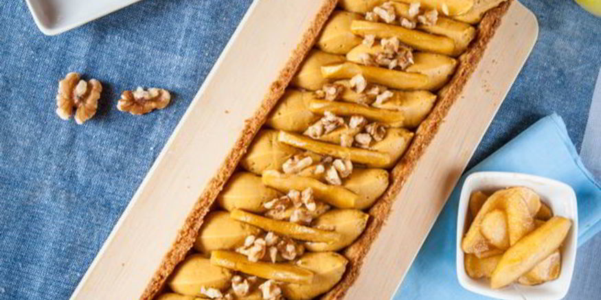 Рецепт тарта с карамельным кремом и яблоками